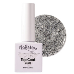 Top Coat Silver Glitter NailsUp 8ml