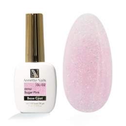 Baza Rubber Annette Nails Glitter Sugar Pink 15ml GL-02